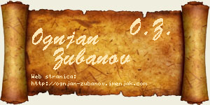 Ognjan Zubanov vizit kartica
